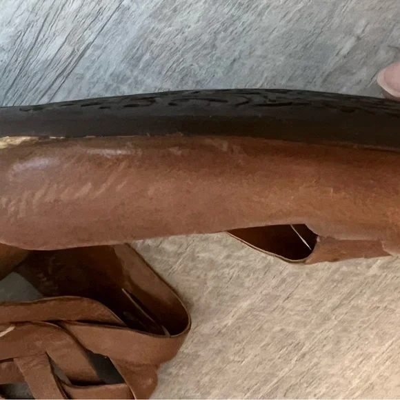 Clark’s Artisan Espadrille wedge - tan leather, size 9M - Picture 10 of 11